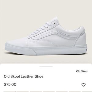 Vans Old Skool Leather White Sneakers Size 6.5